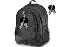 Noveread Cheer Backpack with Cheer Bow Keychain Cheerleading Glitter Backpack Cheerleaders Gift Cheer Bags for Sport