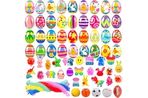 CHERISLPY 36 Pack Prefilled Easter Eggs with Fidget Toys Bright Colorful Easter Eggs Prefilled with Variety Easter Stress Toys Inside Great for Kids Toddler Easter Basket Stuffers Eggs Fillers Party Favors