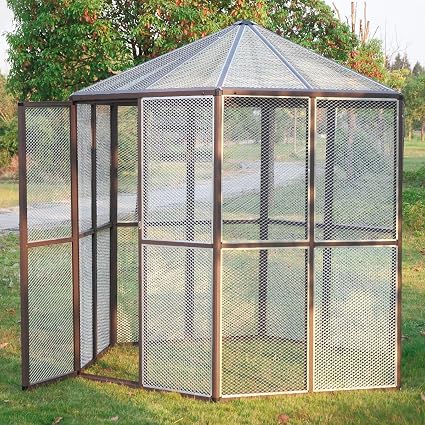 Amazoncom Tobbi Large 93 Walk In Aviary Hexagonal Flight House