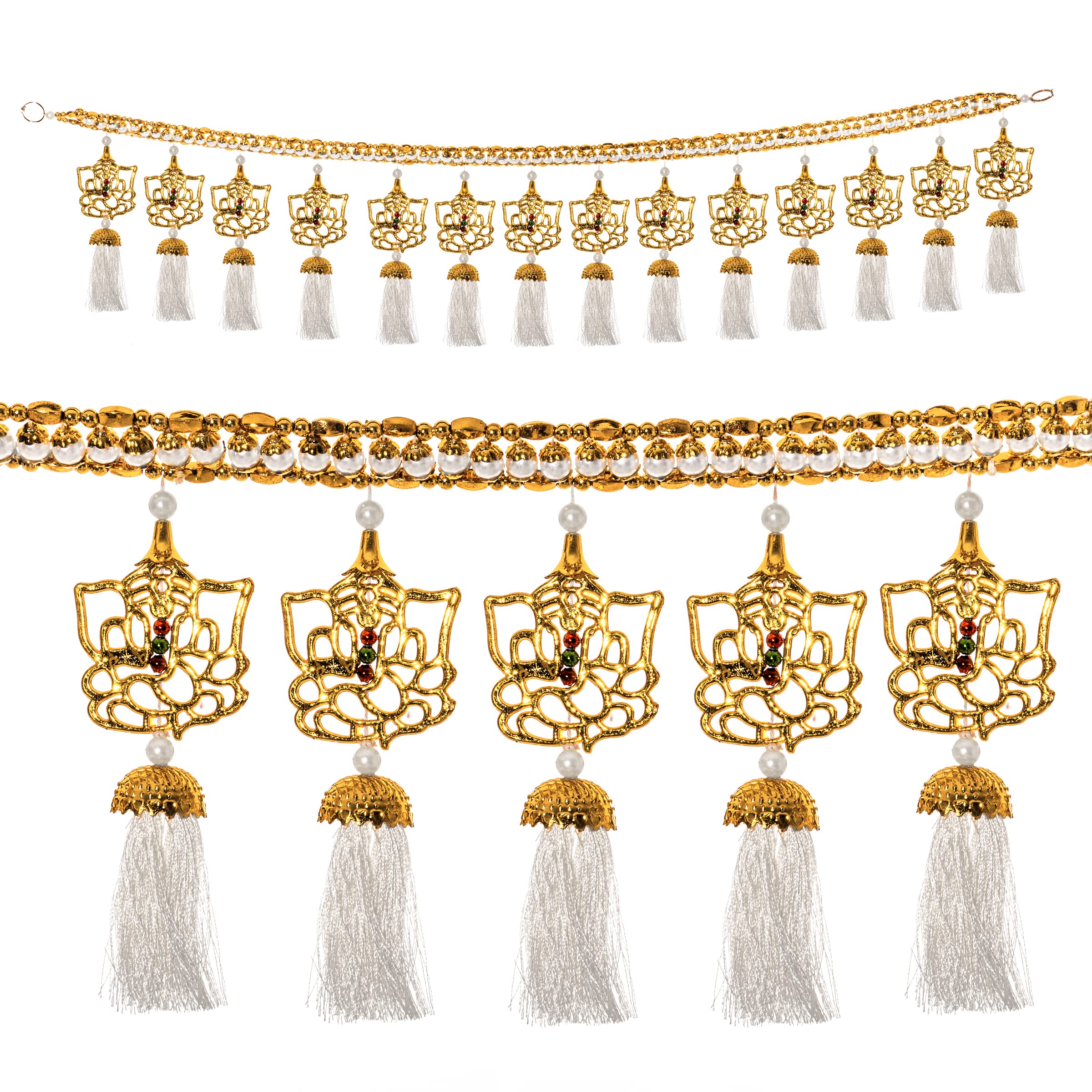 Toran Bandanwar Ganesh Diwali Decoration Door Wall Hanging Traditional Indian Home Office Temple Deepawali Festival Décor Decoration & Gifting(Golden Ganesh Tassle)