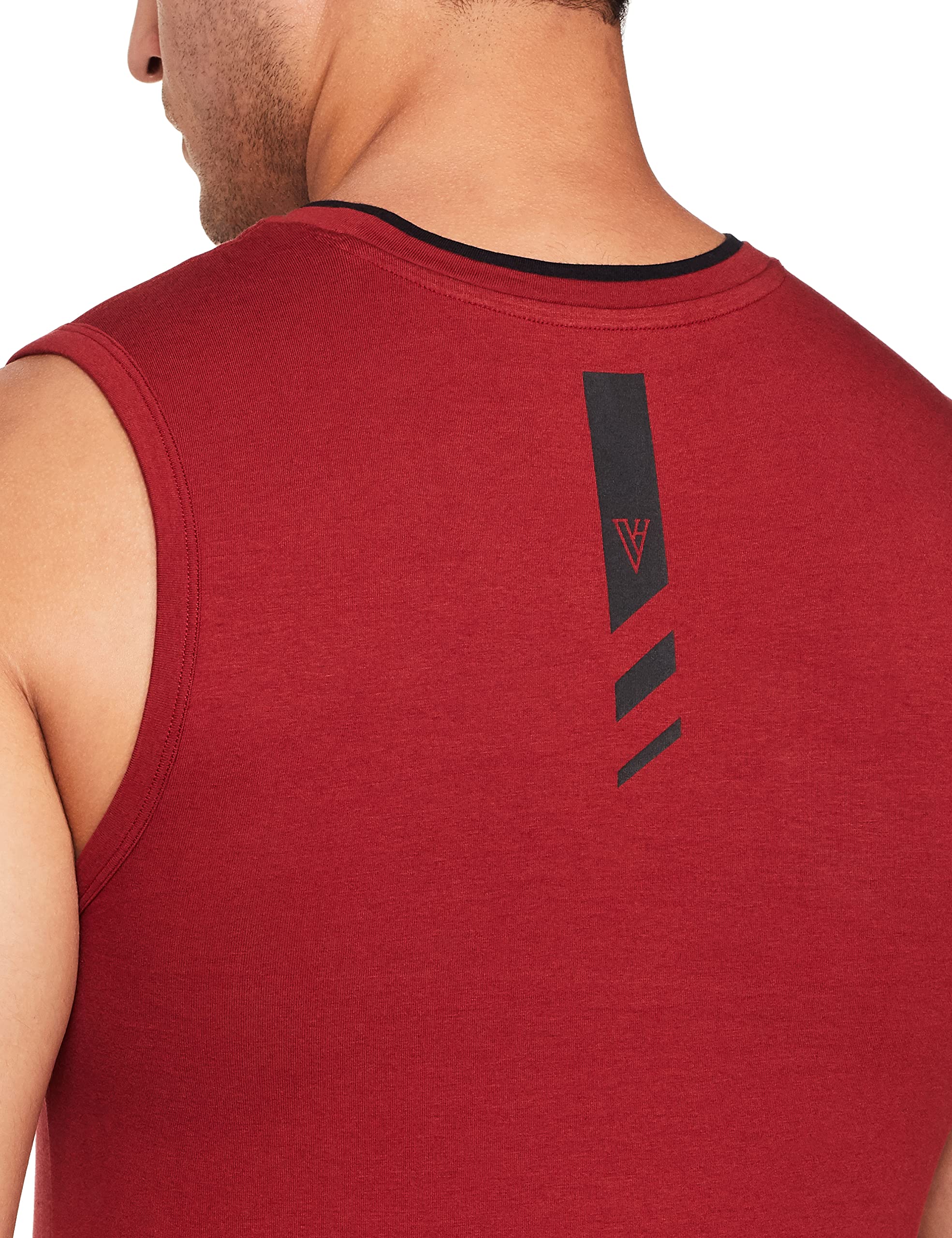 Van Heusen Athleisure Men Gym Vest - Cotton Spandex - Quick Dry, Ultra Soft, Shape Retention_60081_Tomato_XL 4