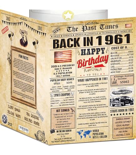 Flickback 1961 Trivia Playing Cards - 2-in-1 Deck With Year-Specific Questions & Regular Cards
