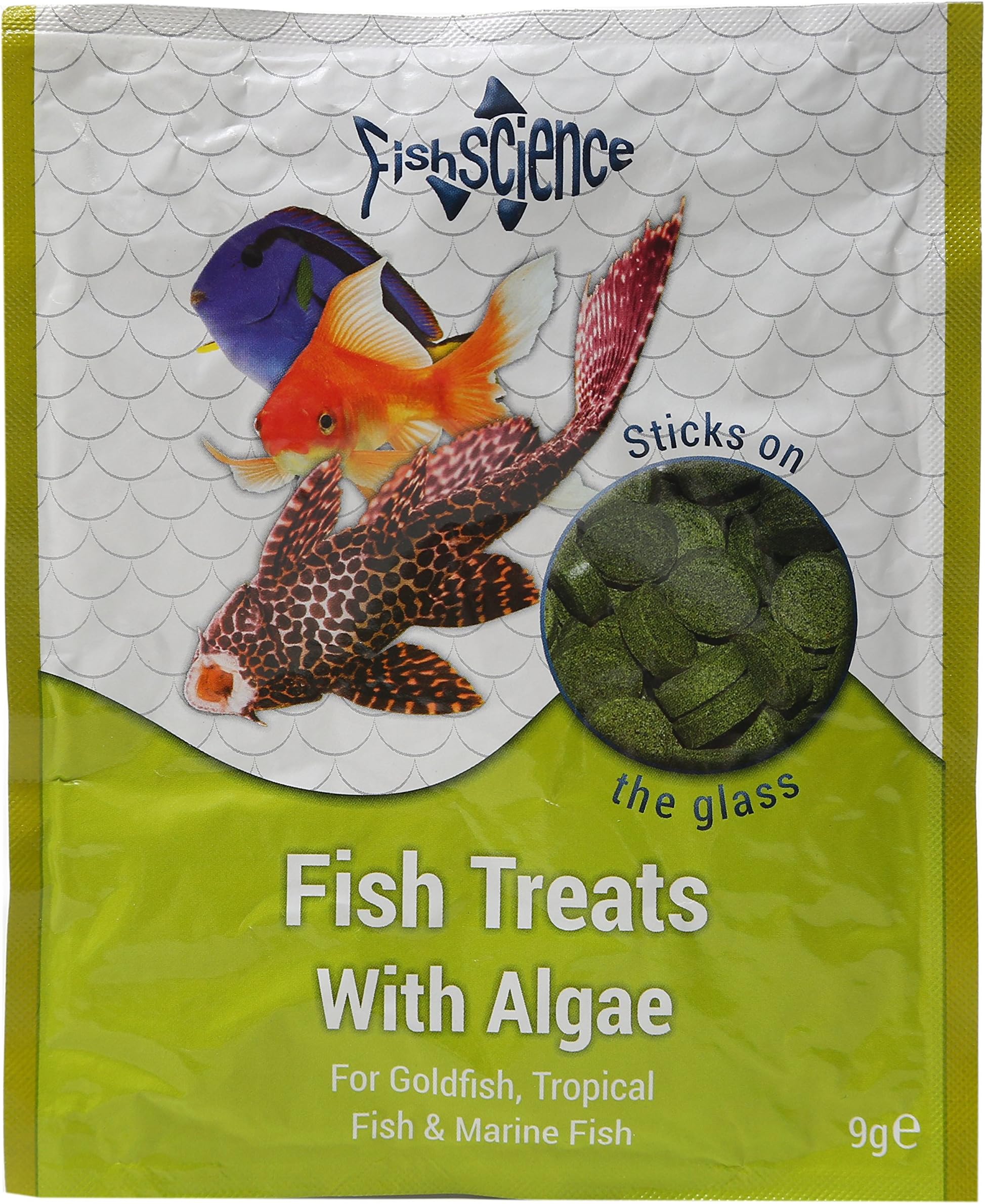 FishScience FishTreats with Algae Stick-on The Glass Fish Food (9 g)