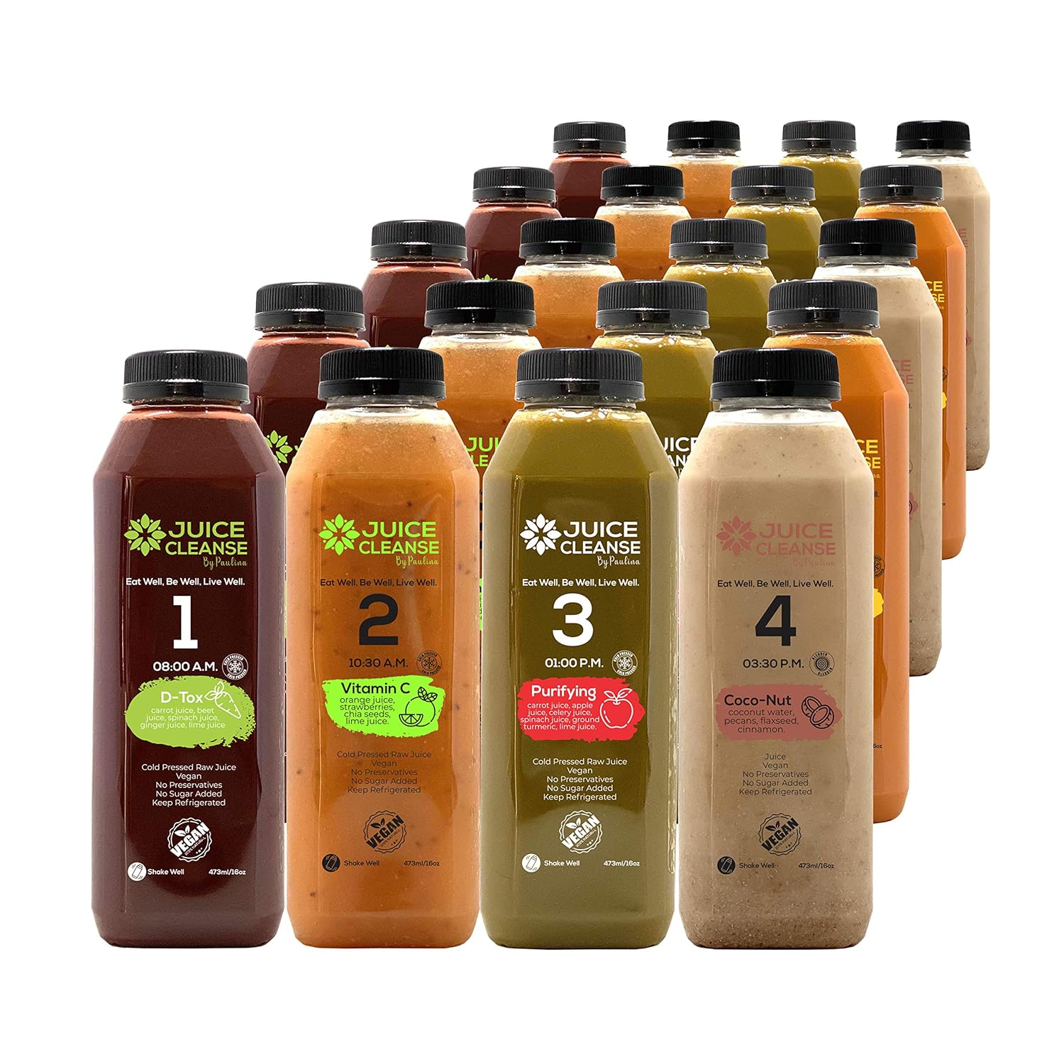Cold Pressed 5 Day 3/4 Juice Cleanse Program Natural