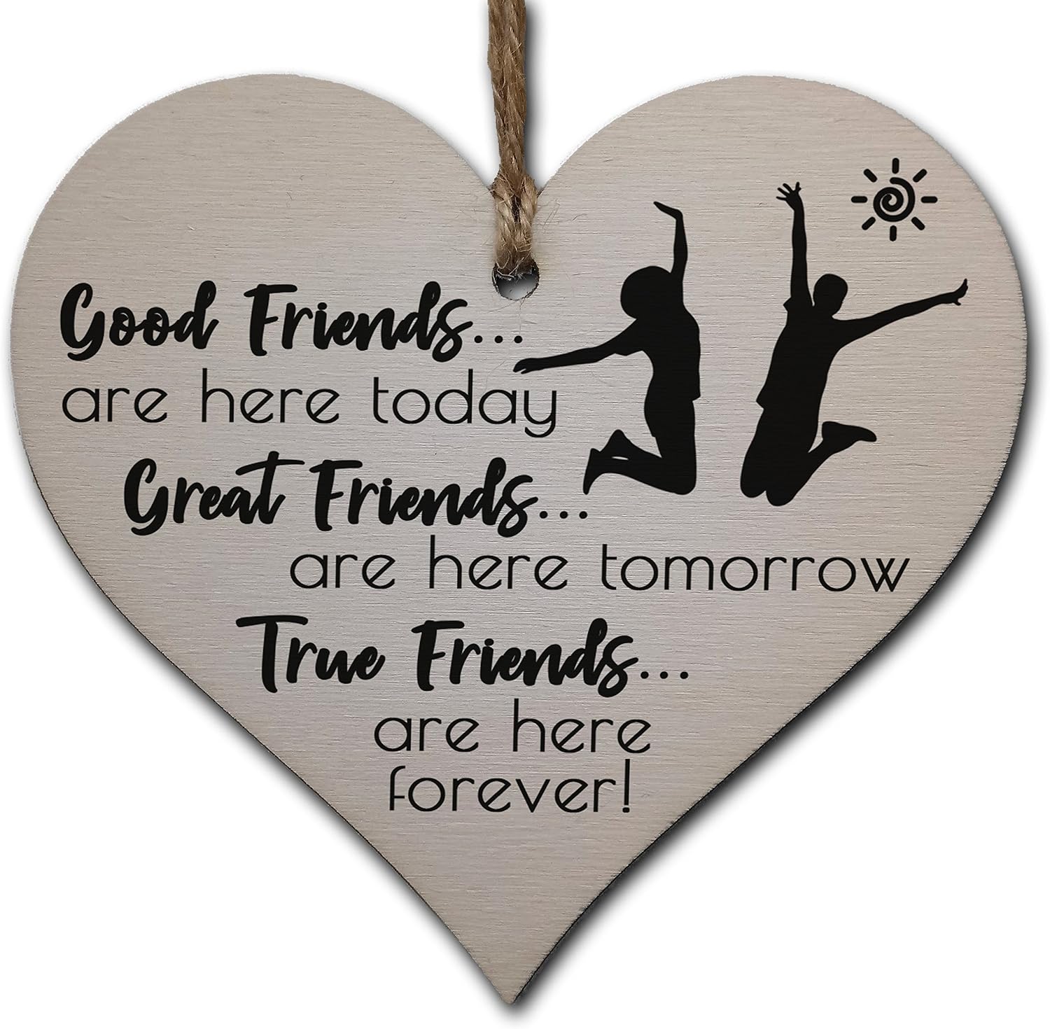 Friendship Heart Gift Plaque, Wooden Hanging Sign with Sentimental Message, Best Friend, Work Friend or BFF Present