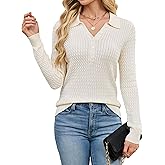 Blooming Jelly Women's Cable Knit Sweater Long Sleeve Pullover Tops 2025 Fall Fashion Trendy Old Money Clothes
