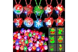 HUYAMAP 100PCS Christmas Party Favors Bulk Glow in The Dark Party Supplies LED Christmas Toys Bulk Light Up Necklace Bracelet Rings Xmas Toy Gifts for Stocking Stuffers Holiday Favors Classroom Rewards Prizes