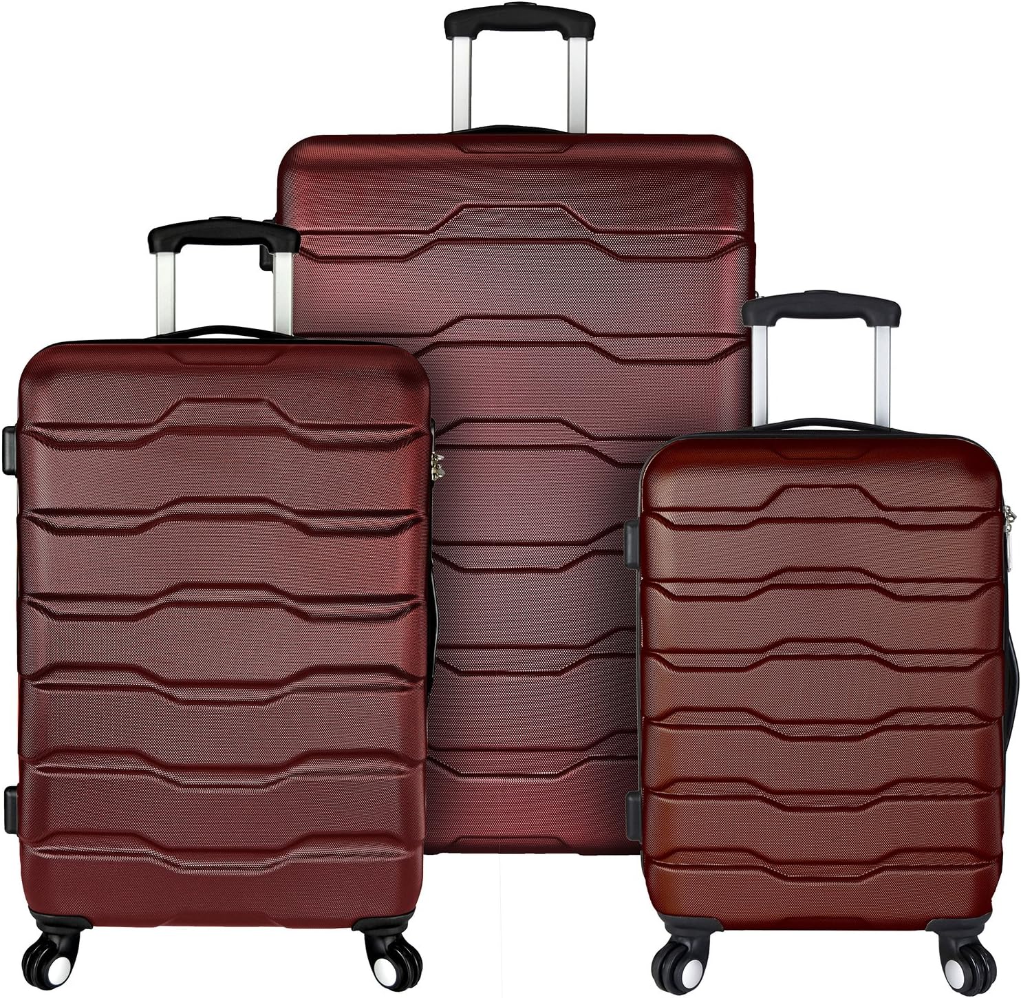 red hardside spinner luggage