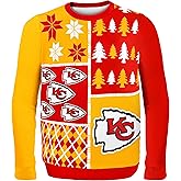 FOCO NFL Kansas City Chiefs BUSY BLOCK Ugly Sweater, Large