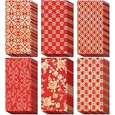 BINBE 66 Pcs Chinese New Year Red Envelopes 2026 Hong Bao Paper Gift Money Envelopes 6 Design Red Pocket Envelopes for Lunar Year Spring Festival Birthday Wedding Party
