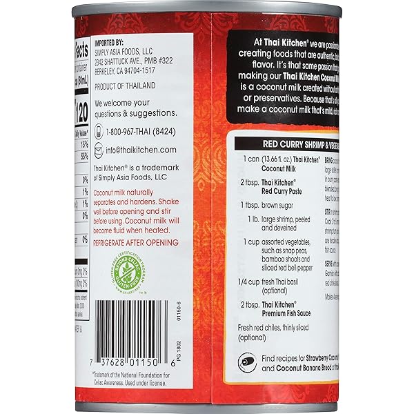 THAI KITCHEN UNSWEETENED COCONUT MILK, 13.66 FL OZ
