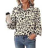 Rapbin Womens Blouses Dressy Casual Long Sleeve Button Down Shirts Business Causal Top Beach Cover Up AL S