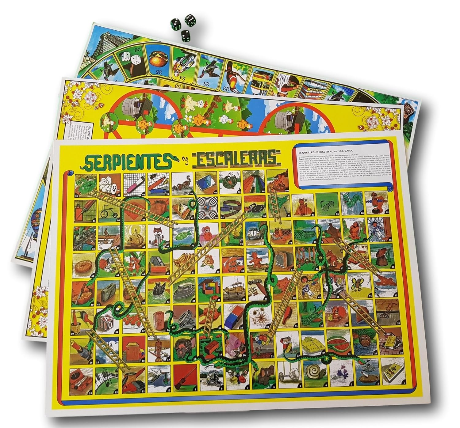 Toys Games Paquete Juegos De Mesa Mexicanos 3 Pack Mexican Board Games 1 Juego De La Oca And 1 Coyote 1 Serpientes Y Escaleras Games
