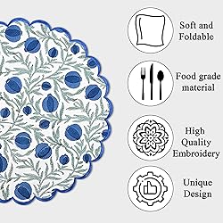 Ridhi Queen Blue Bo-ho Round Place Mat Double Layer