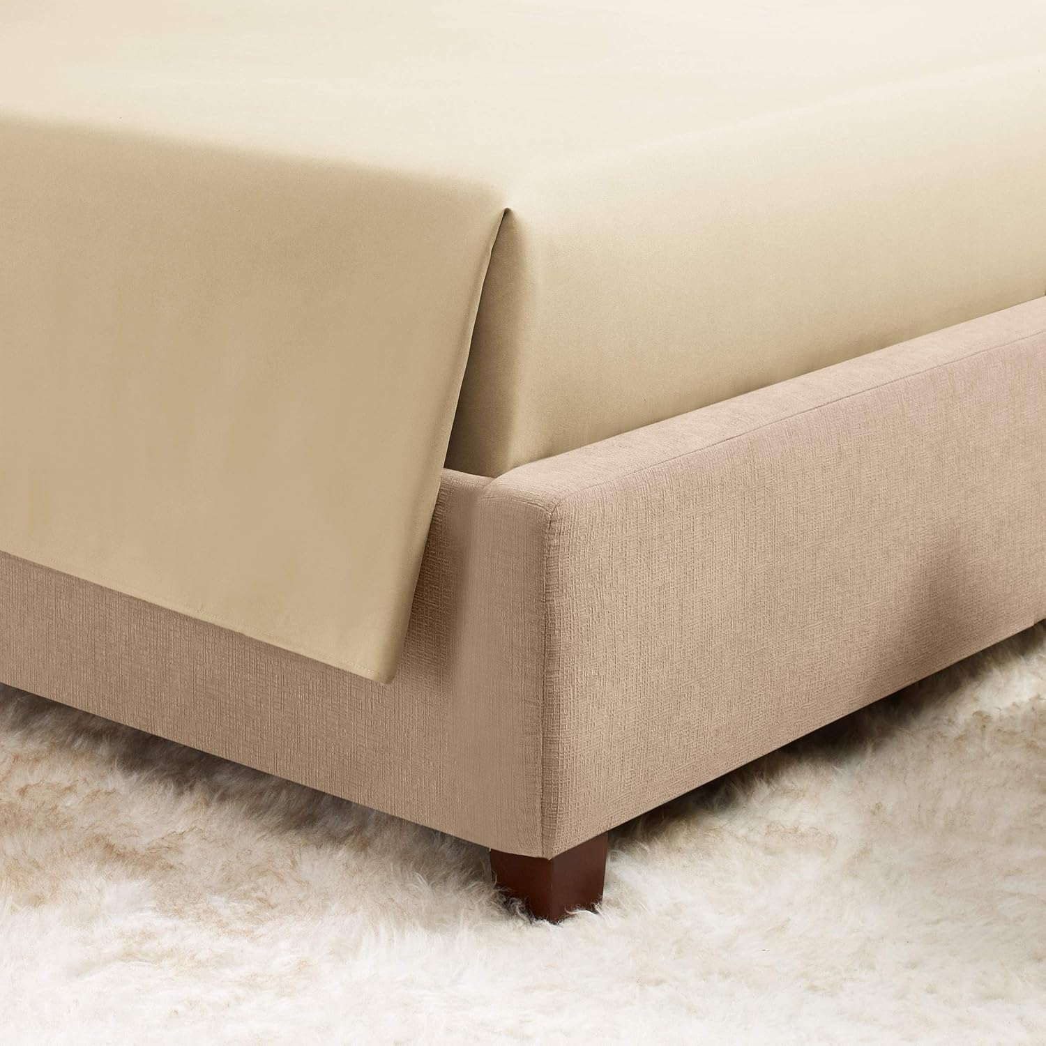 Premium Flat Sheets – 2-Pack “110 GSM” Top Bed Sheets Double Brushed Microfiber Thick and Comfortable Flat Sheets Set, Luxurious & Soft Hotel Hypoallergenic, King, Cream Beige: Home & Kitchen