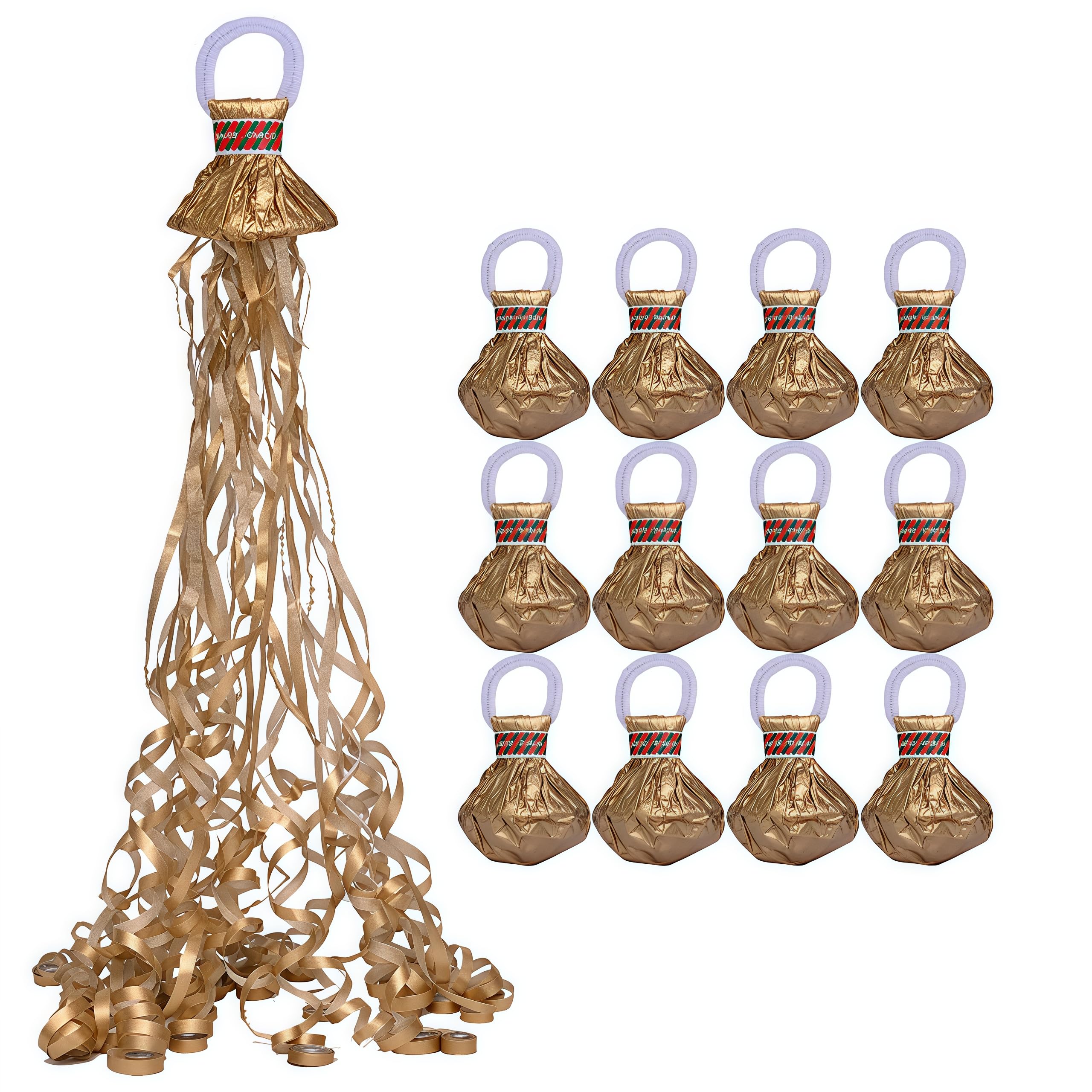 Photo 1 of 12 Pack Golden Streamer Poppers, No Mess Confetti Poppers?Party Poppers No Mess Streamers Easy to Clean Handheld Streamer Cannon?Ideal for Celebrations and Events
