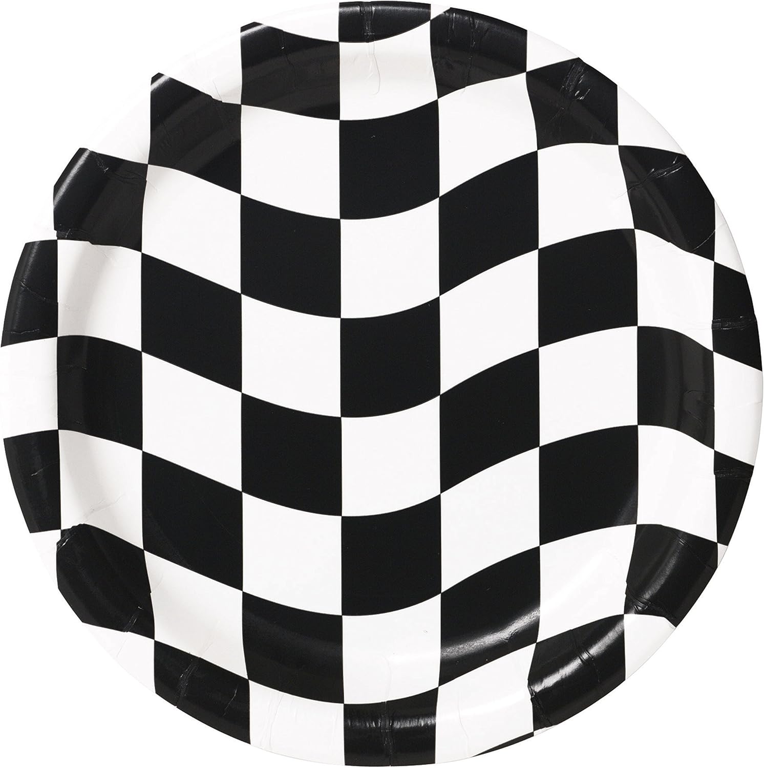 Black and White Check Paper Plates, 24 ct
