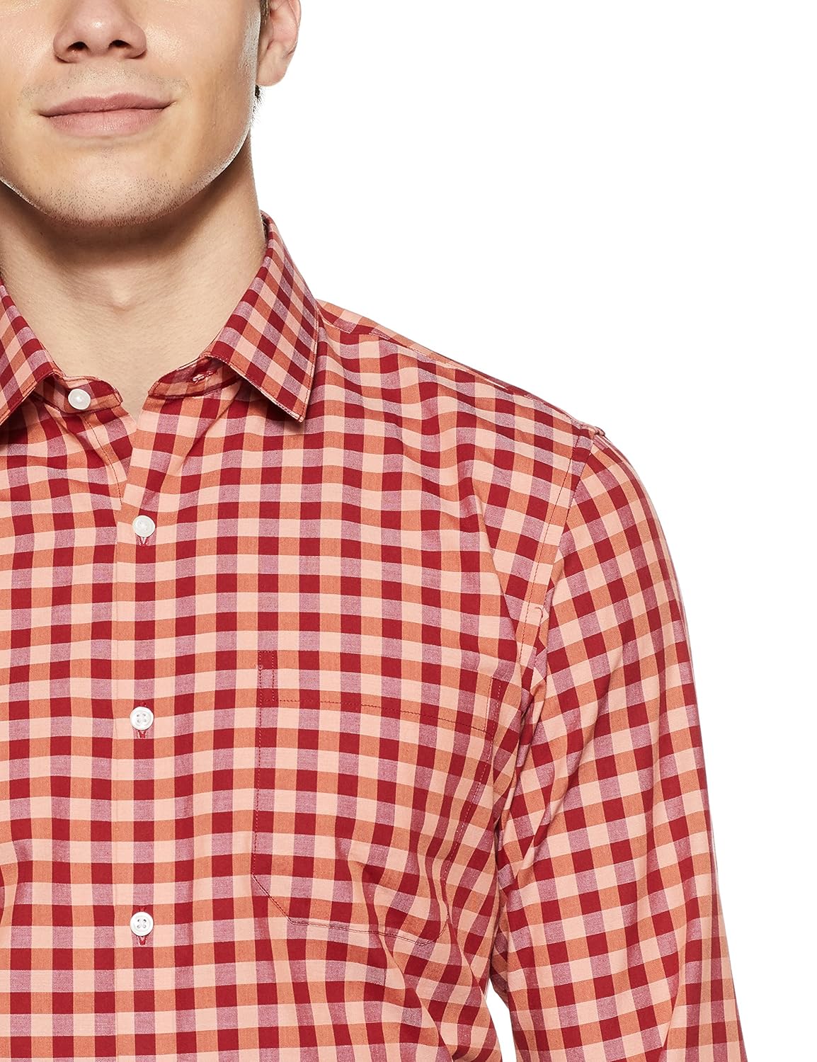 peter england men's solid slim fit formal shirt