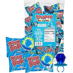 Ring Pop Blue Individually Wrapped Candy, 30 Count