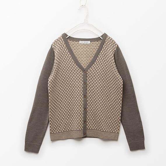 Amazon ビーエルユーイー B L U E 蜂の巣柄ジャガードカーディガン グレー M カーディガン ボレロ 通販