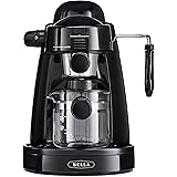BELLA Personal Espresso Maker with Built-in Steam Wand and 5 Bar Pressure, black