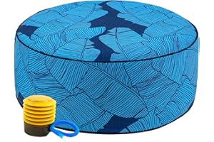 UPWELL Waterproof Inflatable Outdoor Ottoman Pouf,Portable Patio Footrest, Durable & Stylish, Perfect for Garden, Pool, Camping & Home Use - D20 xH9（LiteEase）