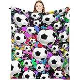 Soccer Blanket Gifts for Girls Ultra Soft Flannel Soccer Throw Blanket Lovers Players Team Soccers Gifts Merch Stuff 50"x40"