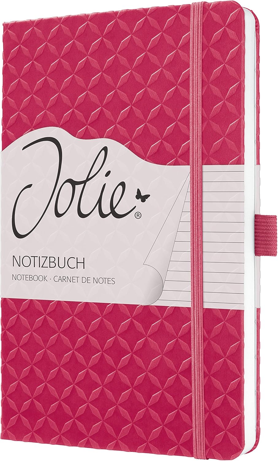 SIGEL JN105 Notebook Jolie, approx. A5, lined, hardcover, design fuchsia Pink, pink fushia, approx. A5 (13,5 x 20,3 cm) - Image 3