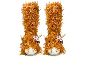 ooohyeah Kids’ Funny Fuzzy Animal Slipper Socks, Cute Soft Non-Slip Warm Socks for Girls & Boys, Size 1-5