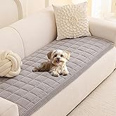 MEETSKY Couch Cover for 2 Cushion Couch, Non-Slip Grey Sofa Covers for Dog Washable Sofa Protector Pet Friendly Dog Mats for Couches Soft Furniture Covers, 27.6" x 70.9", Light Grey