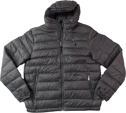 polo puffer jacket black