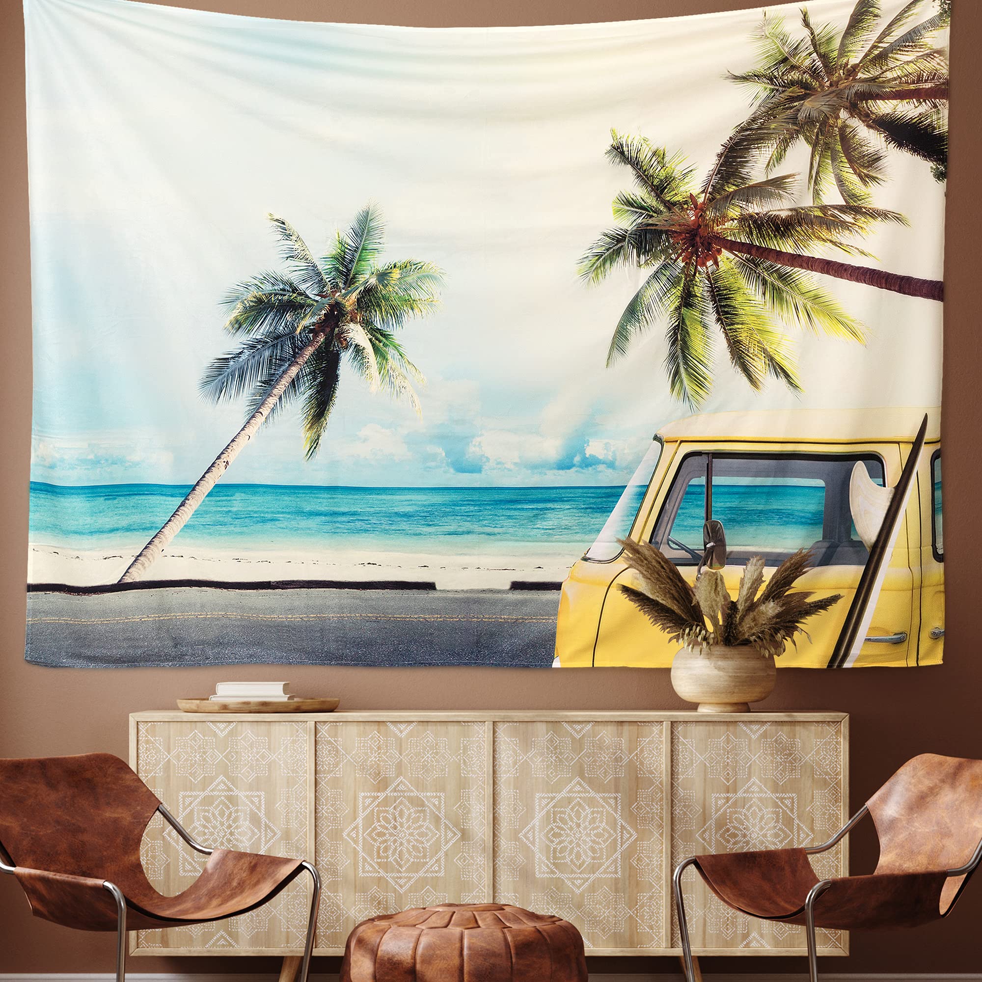 riijk Tapestry Extra Large 250 x 180 cm Beach Bus Motif Can also be used as a play mat Large wall towel for a great room atmosphere