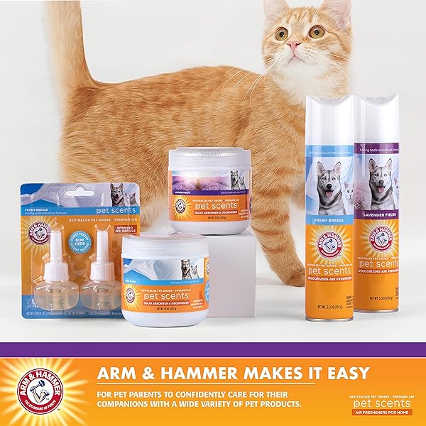 ARM & HAMMER FOR PETS SCENTS SOLID GEL DEODORIZER IN LAVENDER FIELDS SCENT | ROOM DEODORIZER FOR HOMES WITH PETS, ODOR REMOVING GEL FOR PET SMELLS, 15 OUNCES