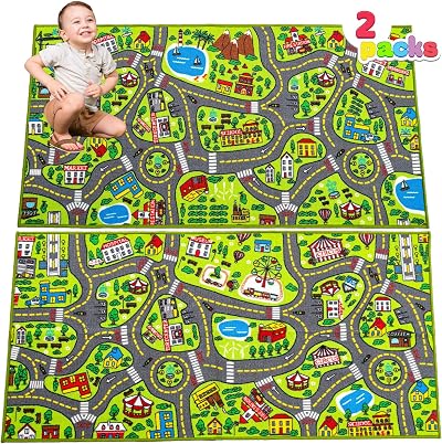 JOYIN Kids City Town Rug 150x80cm, Interactive Road Play Carpet
