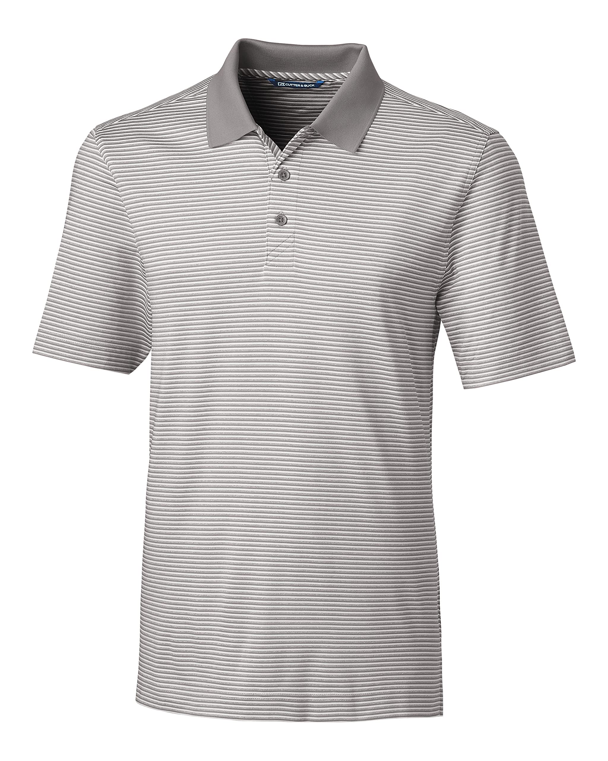 Cutter & Buck Men’s Moisture Wicking UPF 50 Drytec Forge Tonal Stripe Polo Shirt, Polished, Medium