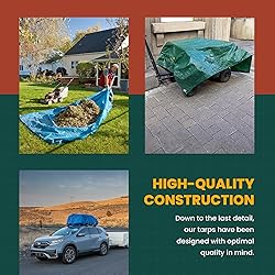 Large Waterproof Tarp - Heavy Duty 5 Mil Thick Poly