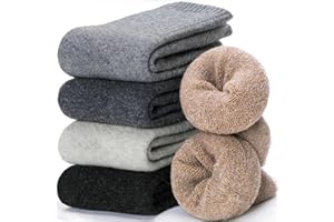 EBMORE Merino Wool Hiking Socks for Women Thermal Winter Warm Thick Boot Cozy Crew Comfy Work Socks 5 Pairs