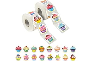 600 Pcs Cupcake Party Decoration Teacher Reward Encouragement Motivational Sticker Mega Pack 16 Designs with Perforation Line