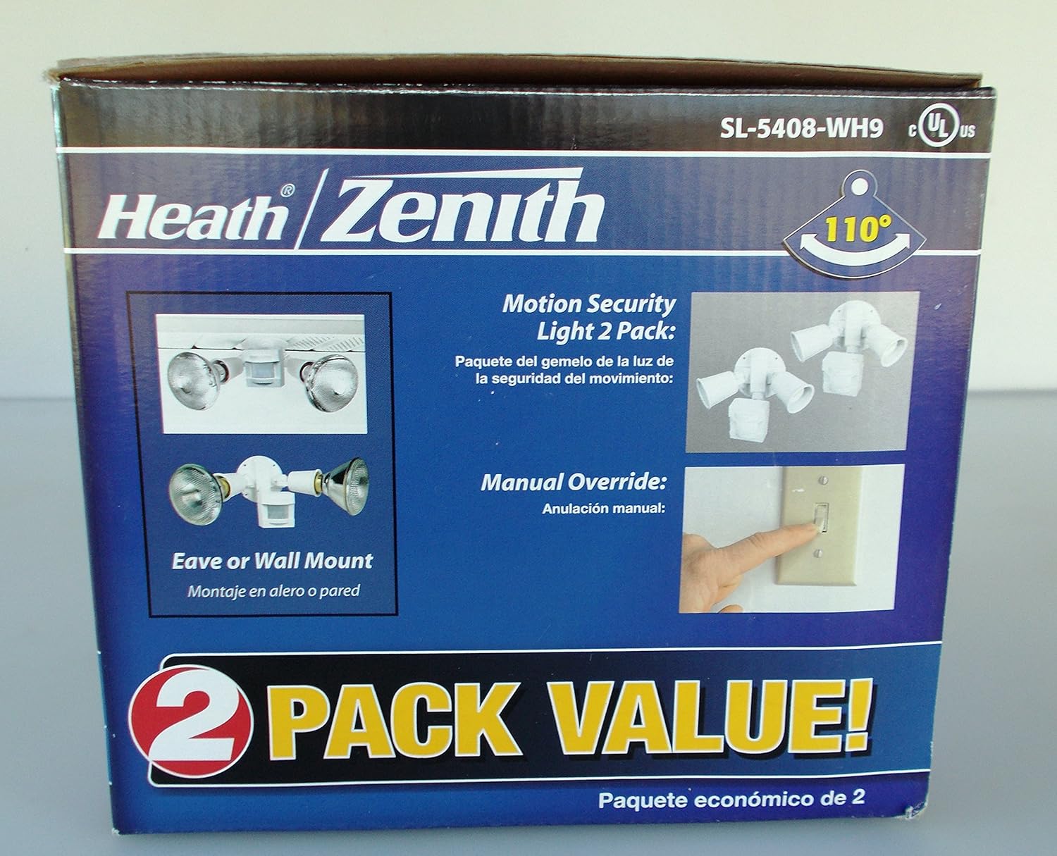 Amazon.com : Heath Zenith 110-Degree Outdoor White Motion Sensing Security  Light (2-Pack) : Flood Lighting : Garden & Outdoor