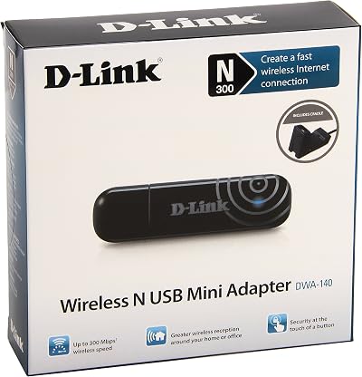 D-Link DWA-140 Wireless N USB Adapter High Speed WiFi Dongle 300Mbps