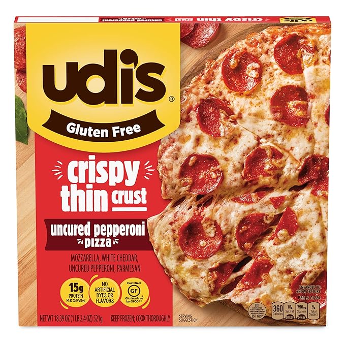 Udi's, Gluten Free Pepperoni Pizza With Crispy Thin Crust, Uncured