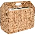 Amazon.com: StorageWorks Hand-Woven Divided Magazine Basket, Rattan ...