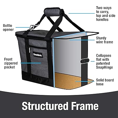 Buy Clevermade Collapsible Cooler Bag Insulated Leakproof 50 Can Soft Sided Portable Cooler Bag For Lunch Grocery Shopping Camping And Road Trips Heather Grey Black Online In Hong Kong B01kpw8zek