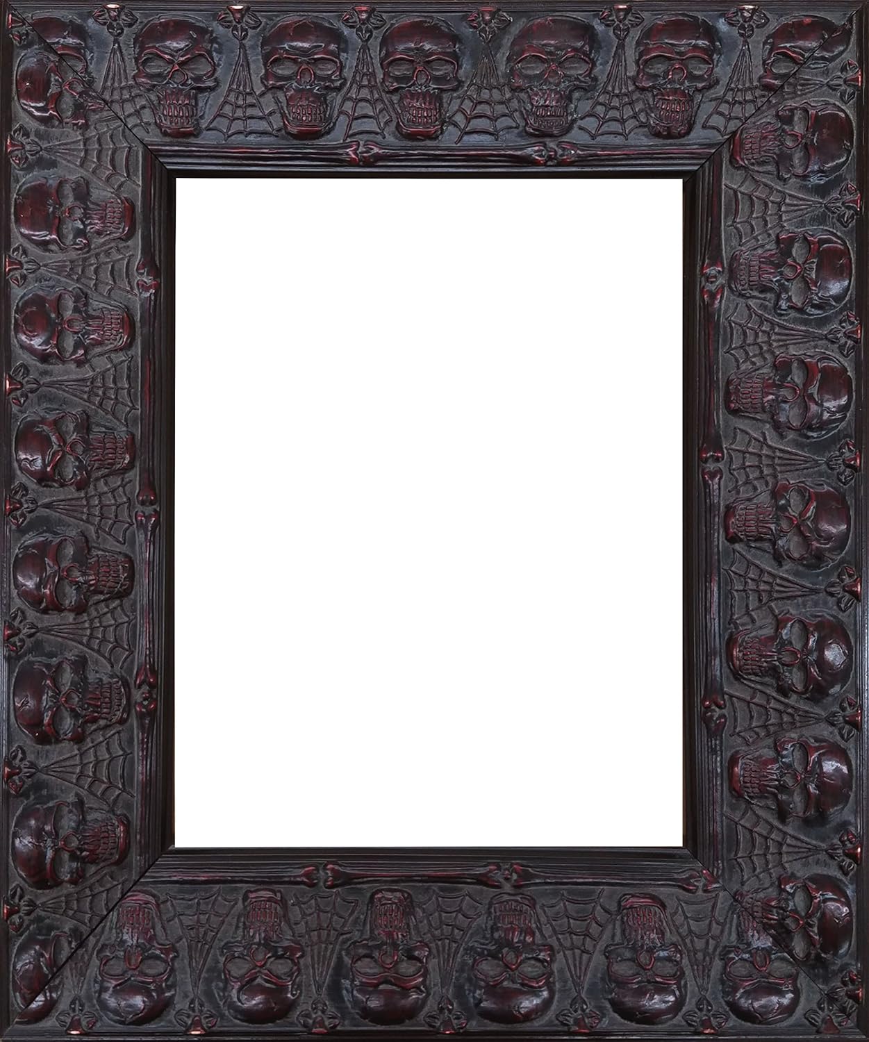 Embossed Skulls and Spiderwebs Goth Halloween Picture