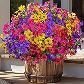 AXYLEX Artificial Flowers for Outdoors Fake Plants - 16 Bundles Faux Outside Greenery Boxwood UV Resistant Plastic Shrubs Decor (Mixed)