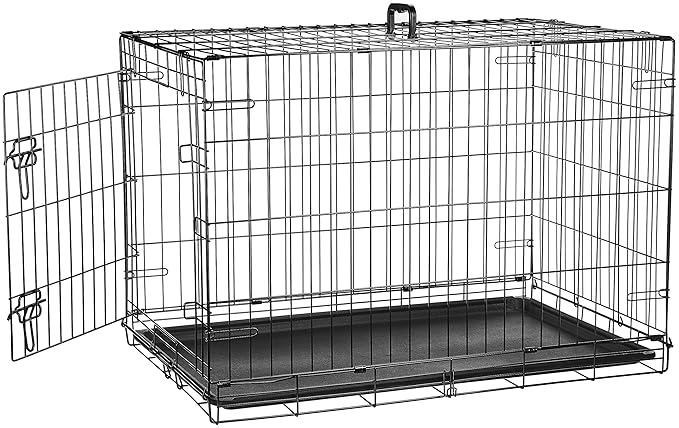 AmazonBasics Hundekäfig mit Tür, Metall, zusammenklappbar