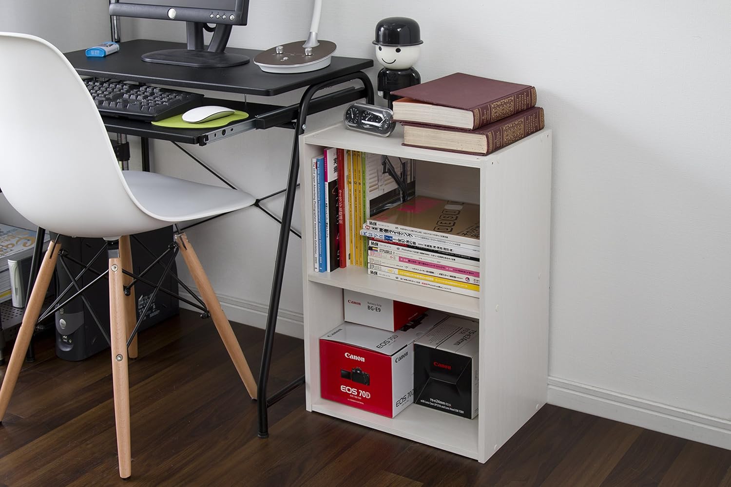 IRIS USA 2-Tier Wood Storage Shelf, White 596166: Home & Kitchen
