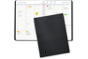 Academic Planner 2026-2027 - Hourly 2026-2027 Planner Weekly and Monthly - Appointment Book with Flexible Cover, Twin-Wire Bi