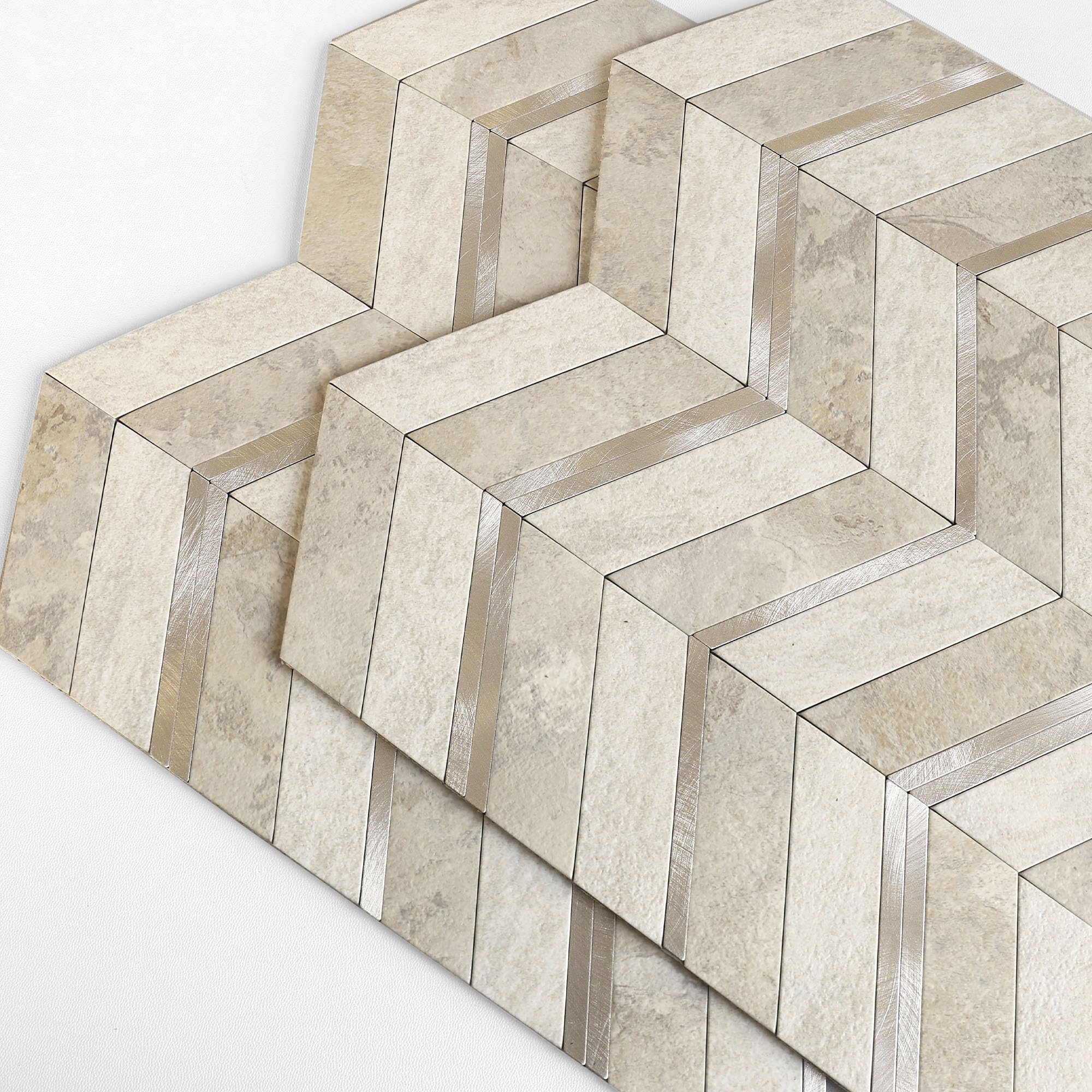 Photo 1 of M MOFIT Stone Look Herringbone Peel and Stick Backsplash for Kitchen,Chevron Stick on Backsplash Mosaic Wall Tiles(Beige,10PCS)