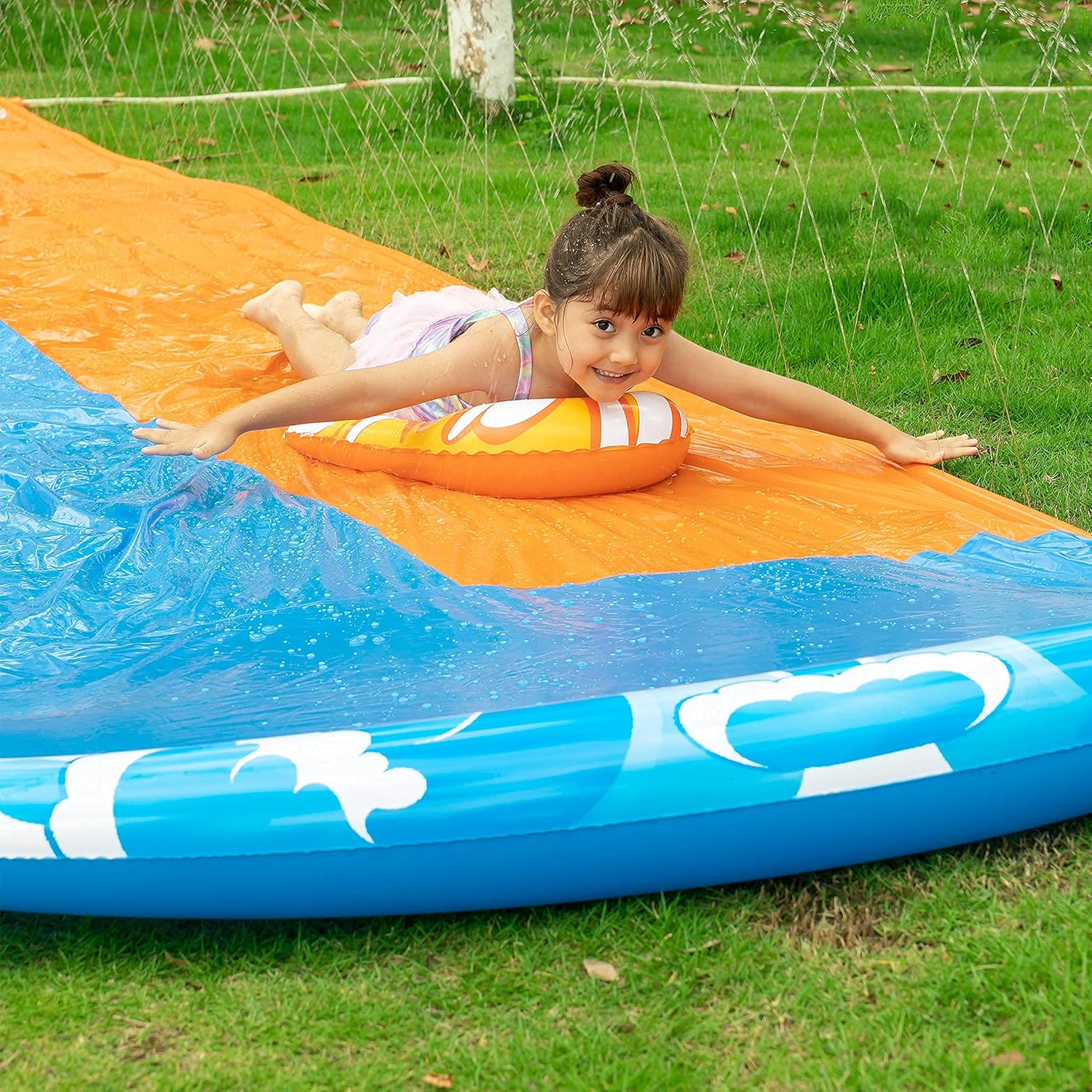 JOYIN 20ft x 62in Slip and Slide Water Slide with 2 Bodyboards, Summer Toy with Build in Sprinkler for Backyard and Outdoor Water Toys Play: Toys & Games